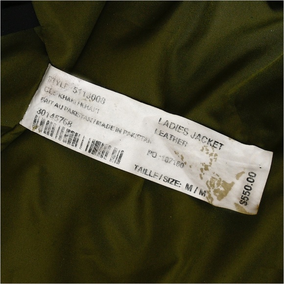 RUDSAK Khaki Crinkled Leather Cropped Moto Jacket Size M MSRP $550 - Picture 12 of 14